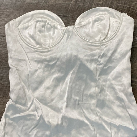 Zara satin bustier bodysuit. Off-white color, size S. - Picture 3 of 12
